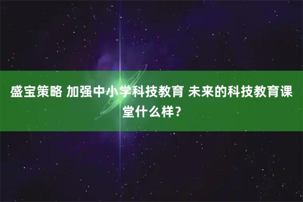 盛宝策略 加强中小学科技教育 未来的科技教育课堂什么样？